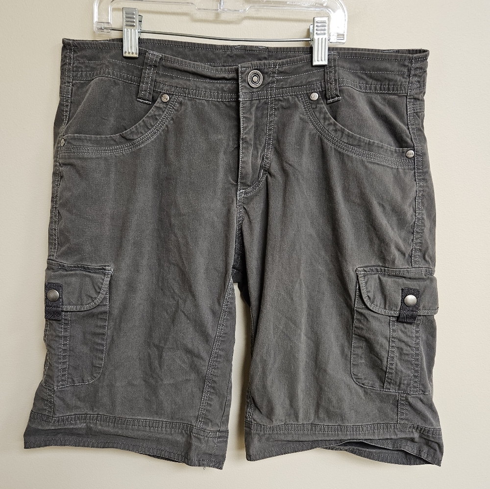 Kuhl Splash Cargo Bermuda Shorts Size 8 Gray Hiking Outdoor Side Pockets